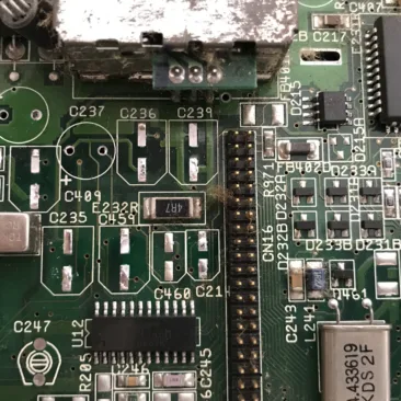 Amiga 1200 Mainboard before recapping