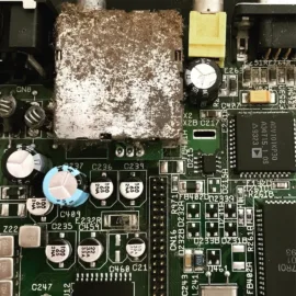 Amiga 1200 Mainboard before recapping