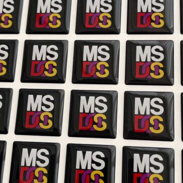 MS-DOS PC Case Badge Black